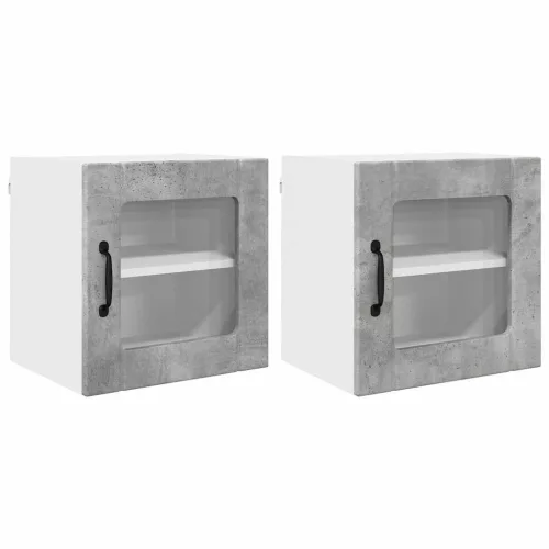 Fali konyhaszekrény 2 pcs Beton Szürke 40 x 31 x 40 cm Faanyag