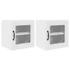 Fali konyhaszekrény 2 pcs Magas Fényű Fehér 40 x 31 x 40 cm