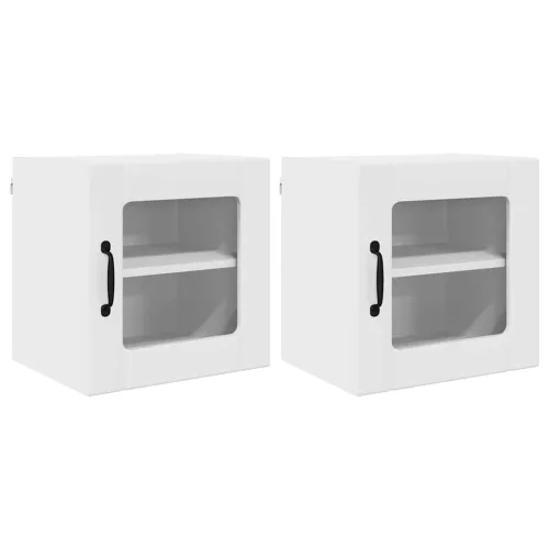 Fali konyhaszekrény 2 pcs Magas Fényű Fehér 40 x 31 x 40 cm