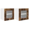 Fali konyhaszekrény 2 pcs Füstölt tölgy 40 x 31 x 40 cm Faanyag