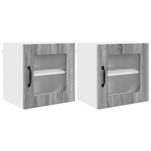 Fali konyhaszekrény 2 pcs Szürke Sonoma 40 x 31 x 40 cm Faanyag
