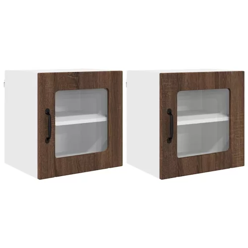 Fali konyhaszekrény 2 pcs Barna Tölgy 40 x 31 x 40 cm Faanyag