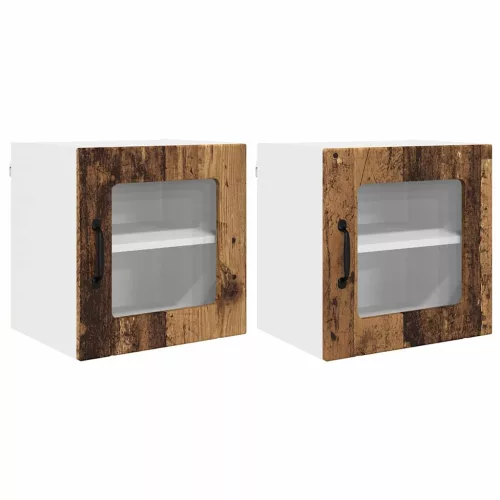 Fali konyhaszekrény 2 pcs Öreg fa 40 x 31 x 40 cm Faanyag