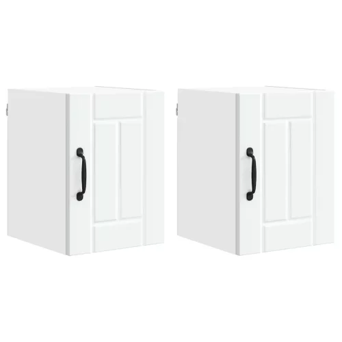 Fali konyhaszekrény 2 pcs Fehér 30 x 31 x 40 cm Faanyag