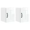 Fali konyhaszekrény 2 pcs Magas Fényű Fehér 30 x 31 x 40 cm