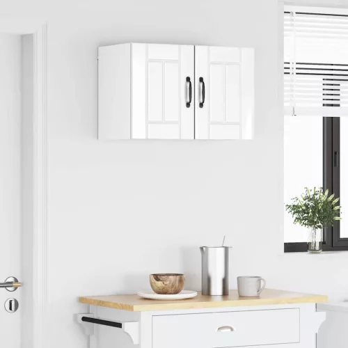 Fali konyhaszekrény 2 pcs Magas Fényű Fehér 30 x 31 x 40 cm