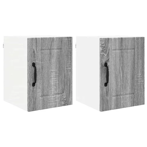 Fali konyhaszekrény 2 pcs Szürke Sonoma 30 x 31 x 40 cm Faanyag
