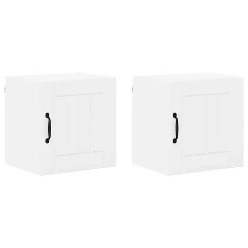 Fali konyhaszekrény 2 pcs Magas Fényű Fehér 40 x 31 x 40 cm