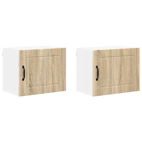 Fali konyhaszekrény 2 pcs Sonoma tölgy 50 x 31 x 40 cm Faanyag