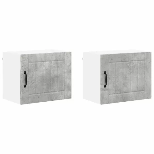 Fali konyhaszekrény 2 pcs Beton Szürke 50 x 31 x 40 cm Faanyag