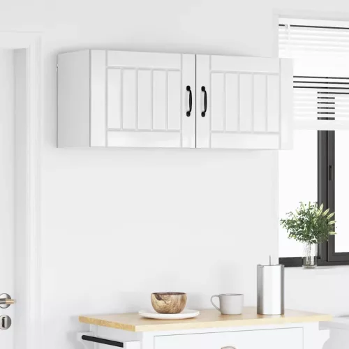 Fali konyhaszekrény 2 pcs Magas Fényű Fehér 50 x 31 x 40 cm