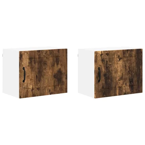 Fali konyhaszekrény 2 pcs Füstölt tölgy 50 x 31 x 40 cm Faanyag