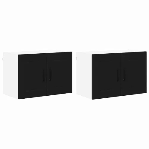 Fali konyhaszekrény 2 pcs Fekete 60 x 31 x 40 cm Faanyag