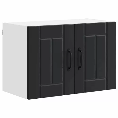 Fali konyhaszekrény 2 pcs Fekete 60 x 31 x 40 cm Faanyag