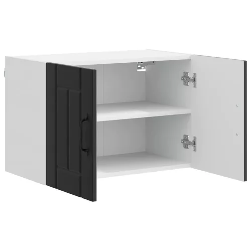 Fali konyhaszekrény 2 pcs Fekete 60 x 31 x 40 cm Faanyag