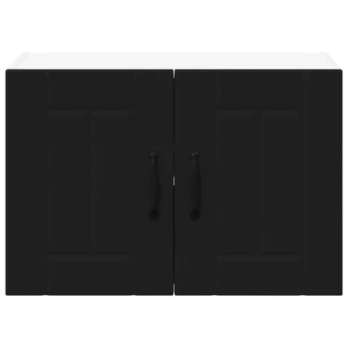 Fali konyhaszekrény 2 pcs Fekete 60 x 31 x 40 cm Faanyag