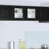Fali konyhaszekrény polcokkal Fekete 80 x 31 x 40 cm Faanyag