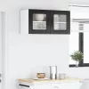 Fali konyhaszekrény polcokkal Fekete 80 x 31 x 40 cm Faanyag