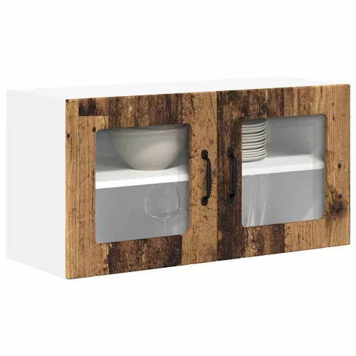 Fali konyhaszekrény polcokkal Öreg fa 80 x 31 x 40 cm Faanyag