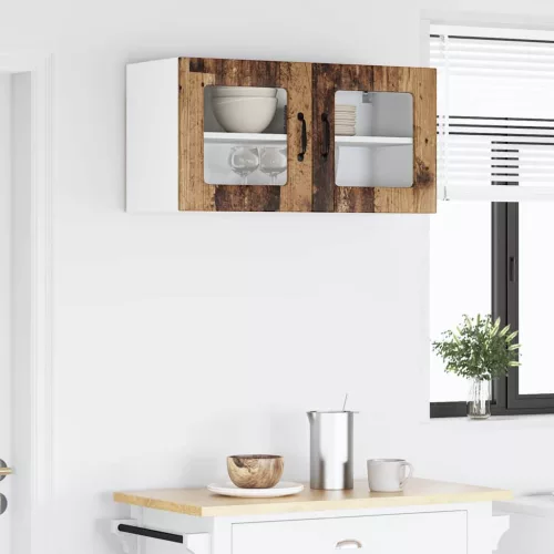 Fali konyhaszekrény polcokkal Öreg fa 80 x 31 x 40 cm Faanyag