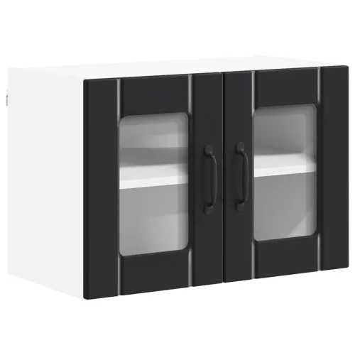 Fali konyhaszekrény 2 pcs Fekete 60 x 31 x 40 cm Faanyag