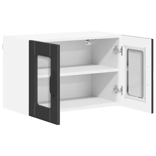 Fali konyhaszekrény 2 pcs Fekete 60 x 31 x 40 cm Faanyag