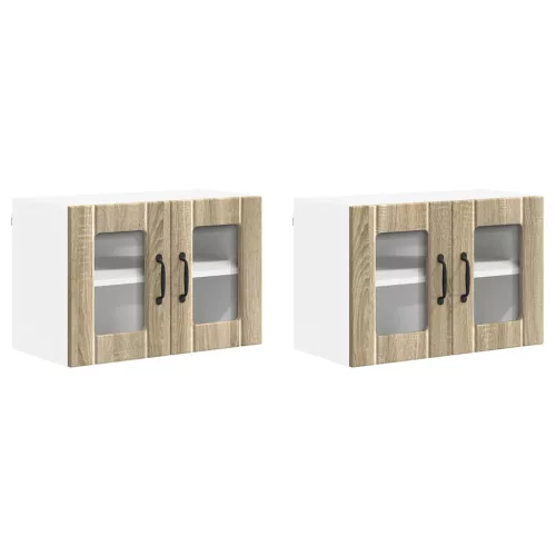 Fali konyhaszekrény 2 pcs Sonoma tölgy 60 x 31 x 40 cm Faanyag