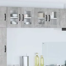  Fali konyhaszekrény 2 pcs Beton Szürke 60 x 31 x 40 cm Faanyag