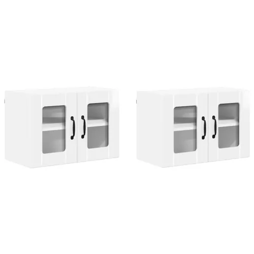 Fali konyhaszekrény 2 pcs Magas Fényű Fehér 60 x 31 x 40 cm