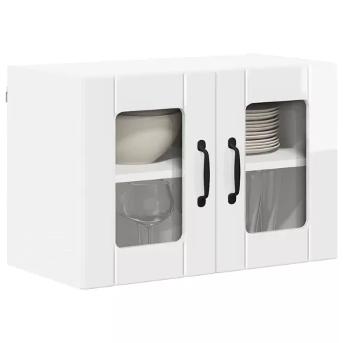 Fali konyhaszekrény 2 pcs Magas Fényű Fehér 60 x 31 x 40 cm