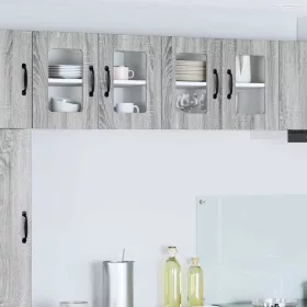   Fali konyhaszekrény 2 pcs Szürke Sonoma 60 x 31 x 40 cm Faanyag