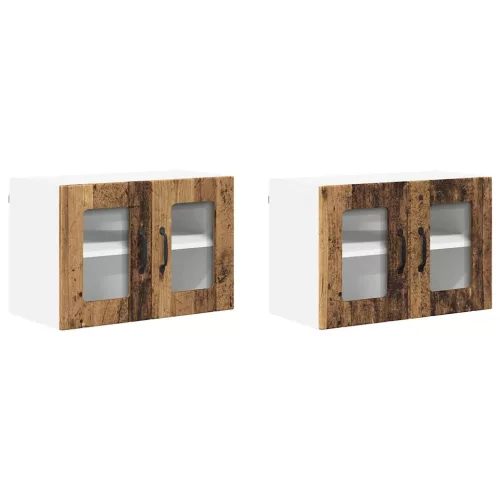 Fali konyhaszekrény 2 pcs Öreg fa 60 x 31 x 40 cm Faanyag