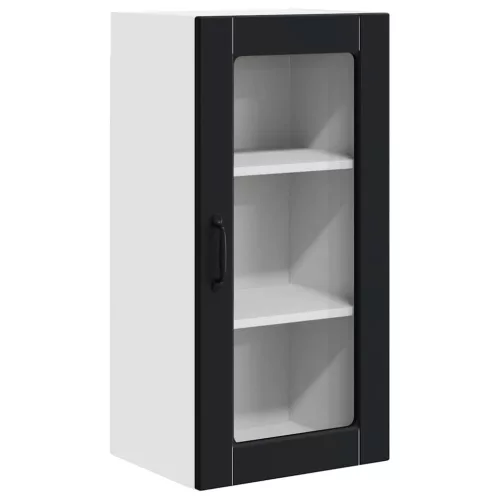 Fali konyhaszekrény 2 pcs Fekete 40 x 31 x 80 cm Faanyag