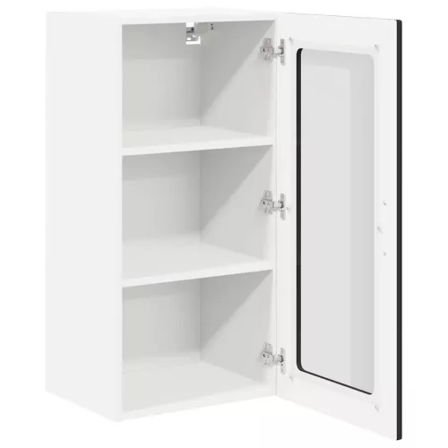Fali konyhaszekrény 2 pcs Fekete 40 x 31 x 80 cm Faanyag