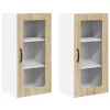 Fali konyhaszekrény 2 pcs Sonoma tölgy 40 x 31 x 80 cm Faanyag