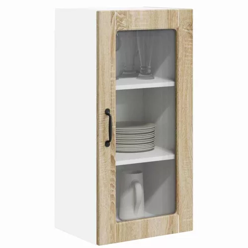 Fali konyhaszekrény 2 pcs Sonoma tölgy 40 x 31 x 80 cm Faanyag