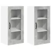 Fali konyhaszekrény 2 pcs Beton Szürke 40 x 31 x 80 cm Faanyag