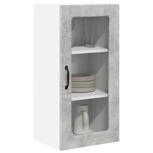 Fali konyhaszekrény 2 pcs Beton Szürke 40 x 31 x 80 cm Faanyag