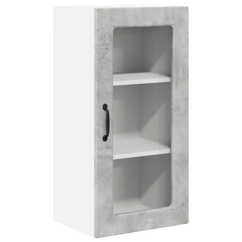Fali konyhaszekrény 2 pcs Beton Szürke 40 x 31 x 80 cm Faanyag