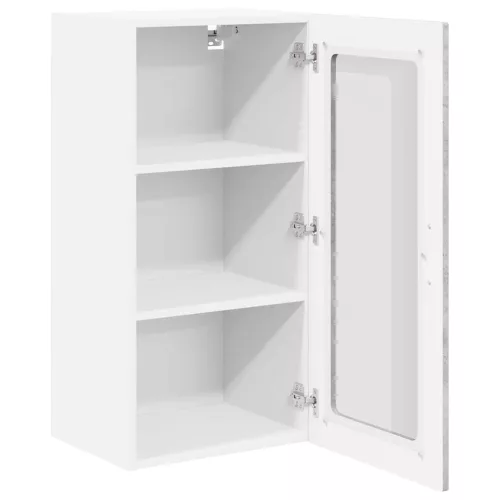 Fali konyhaszekrény 2 pcs Beton Szürke 40 x 31 x 80 cm Faanyag