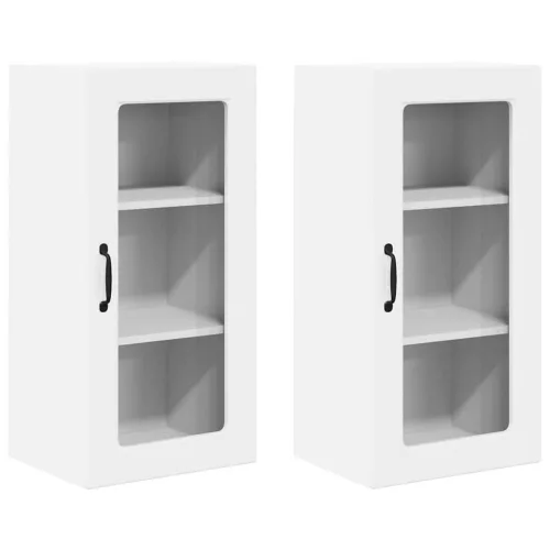 Fali konyhaszekrény 2 pcs Magas Fényű Fehér 40 x 31 x 80 cm