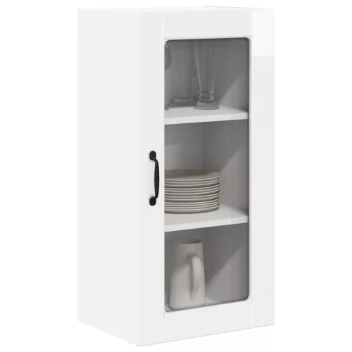 Fali konyhaszekrény 2 pcs Magas Fényű Fehér 40 x 31 x 80 cm