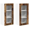 Fali konyhaszekrény 2 pcs Füstölt tölgy 40 x 31 x 80 cm Faanyag