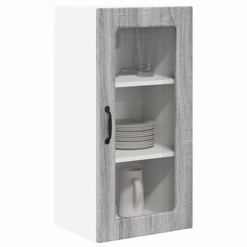 Fali konyhaszekrény 2 pcs Szürke Sonoma 40 x 31 x 80 cm Faanyag