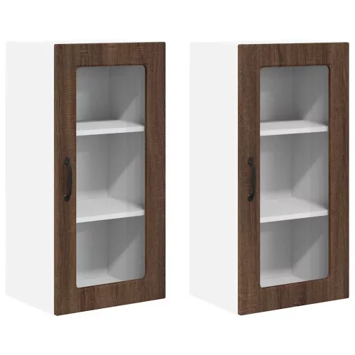 Fali konyhaszekrény 2 pcs Barna Tölgy 40 x 31 x 80 cm Faanyag
