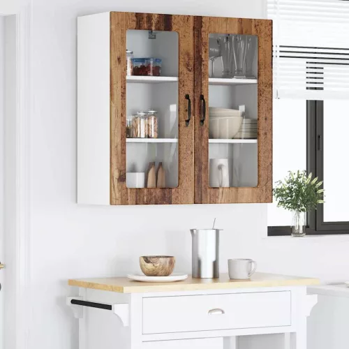 Fali konyhaszekrény polcokkal Öreg fa 40 x 31 x 80 cm Faanyag