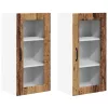 Fali konyhaszekrény 2 pcs Öreg fa 40 x 31 x 80 cm Faanyag