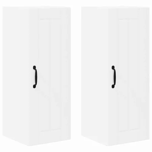 Fali konyhaszekrény 2 pcs Fehér 30 x 31 x 80 cm Faanyag