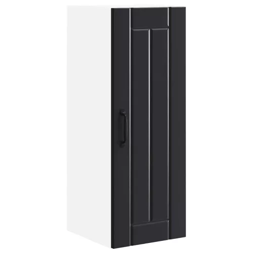 Fali konyhaszekrény 2 pcs Fekete 30 x 31 x 80 cm Faanyag