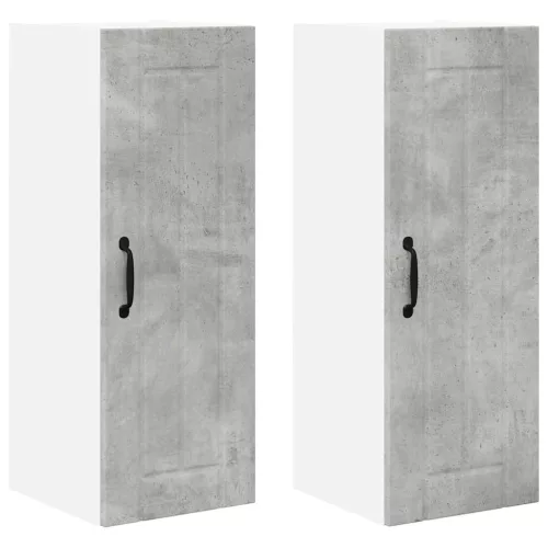 Fali konyhaszekrény 2 pcs Beton Szürke 30 x 31 x 80 cm Faanyag
